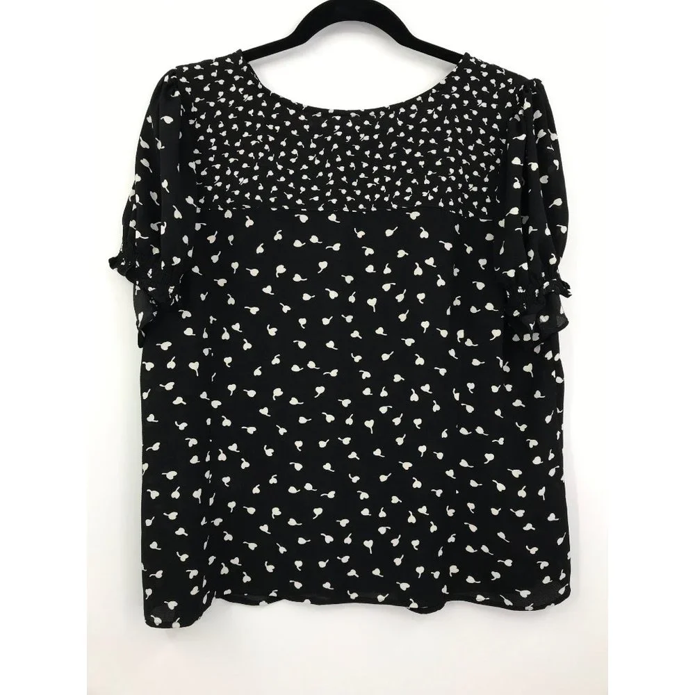 Talbots Gauze Button V-Neck Short Sleeve Blouse 14 Petite - Picture 5 of 5